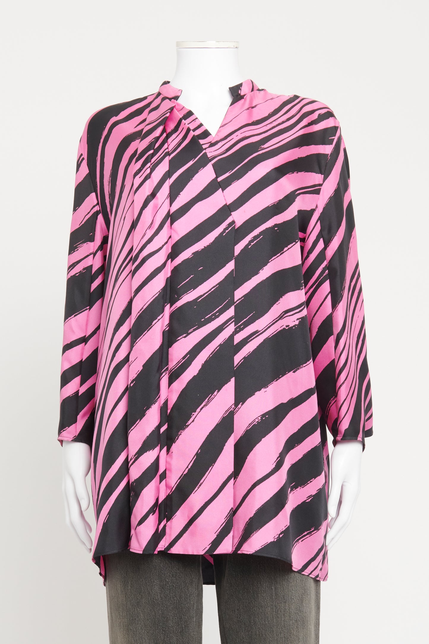 2012 Silk Light Purple Preowned Stripey Kaftan