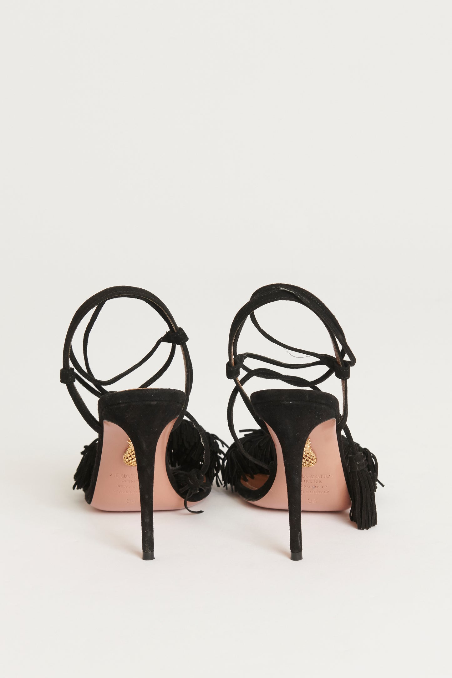 Black Suede Preowned 'Wild Thing' Heeled Sandals