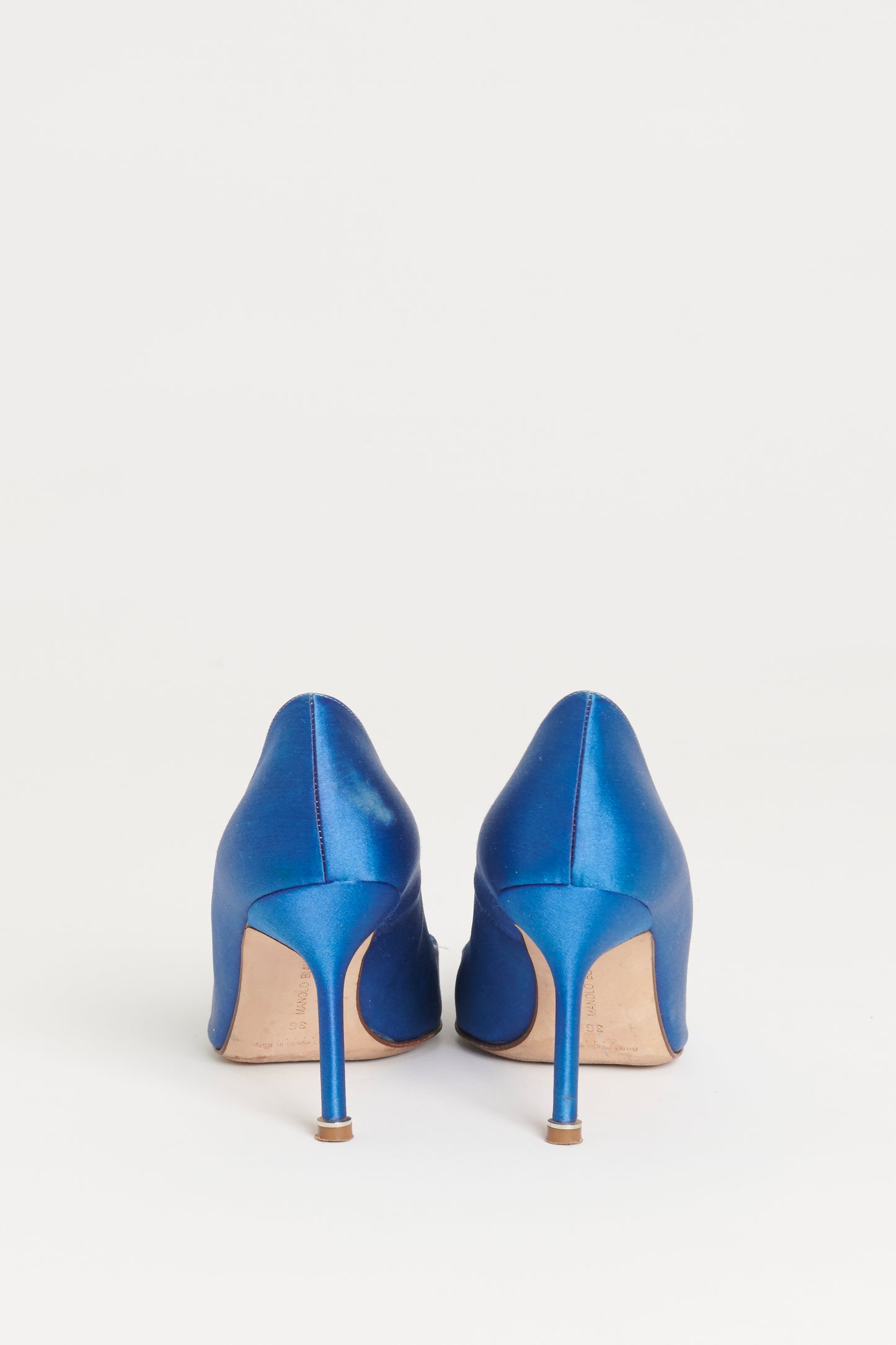 Blue Satin Preowned 'Hangisi' Jewel-Buckle Pumps