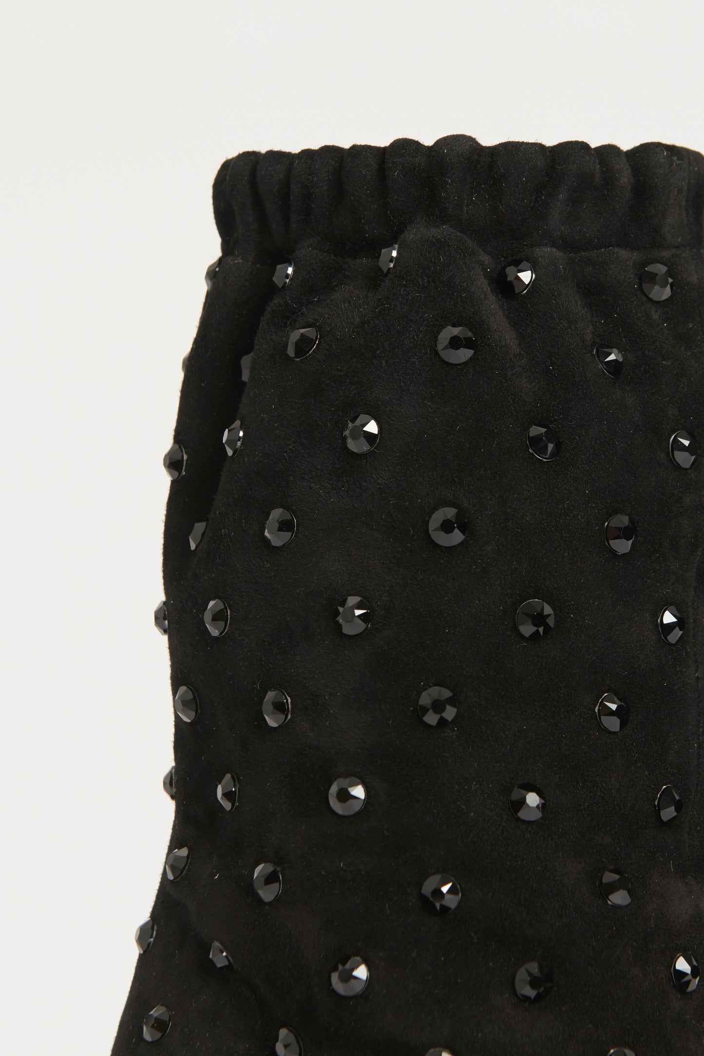 Black Suede Preowned Embellished Boots