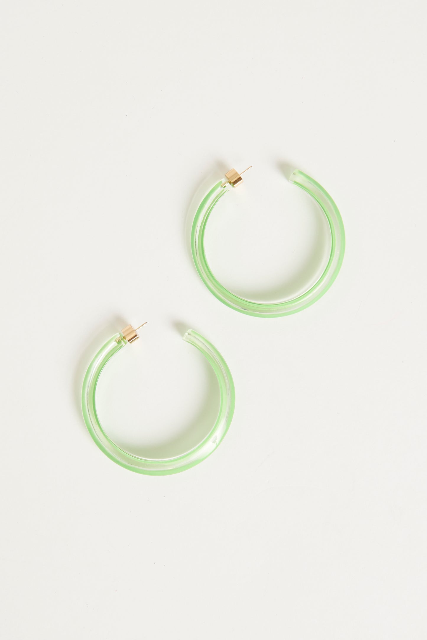 Green Preowned Jelly Hoop Earrings