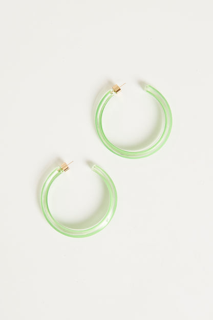 Green Preowned Jelly Hoop Earrings