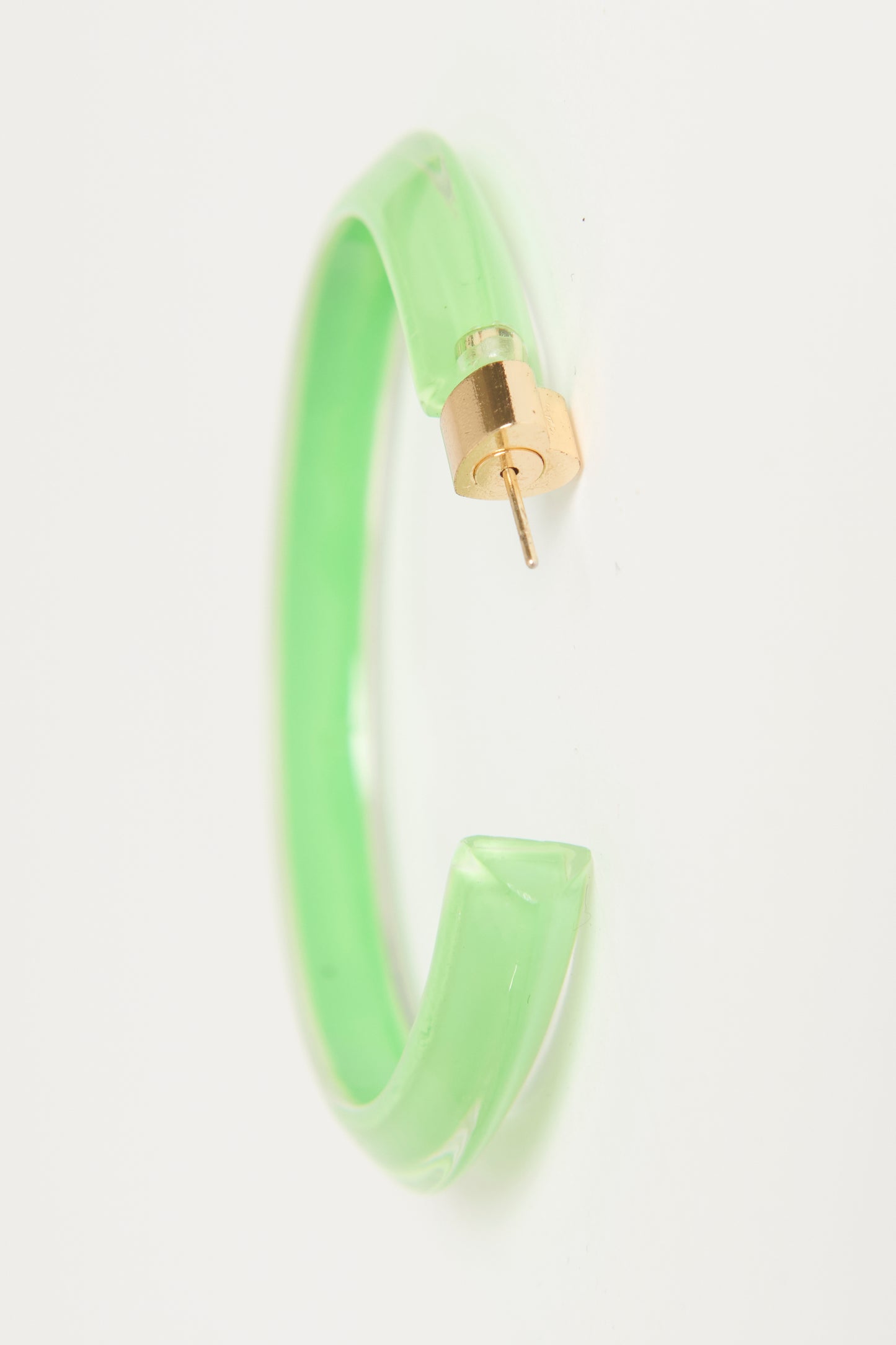 Green Preowned Jelly Hoop Earrings