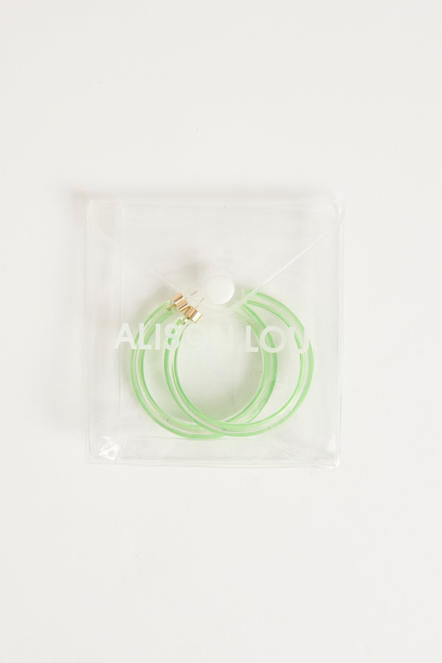 Green Preowned Jelly Hoop Earrings