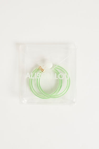 Green Preowned Jelly Hoop Earrings