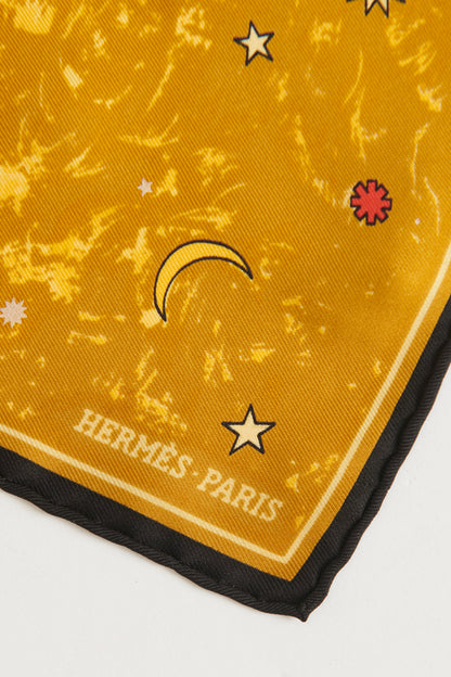 Yellow Silk Preowned 'Year Of The Stars' by Maglione Pocket Scarf