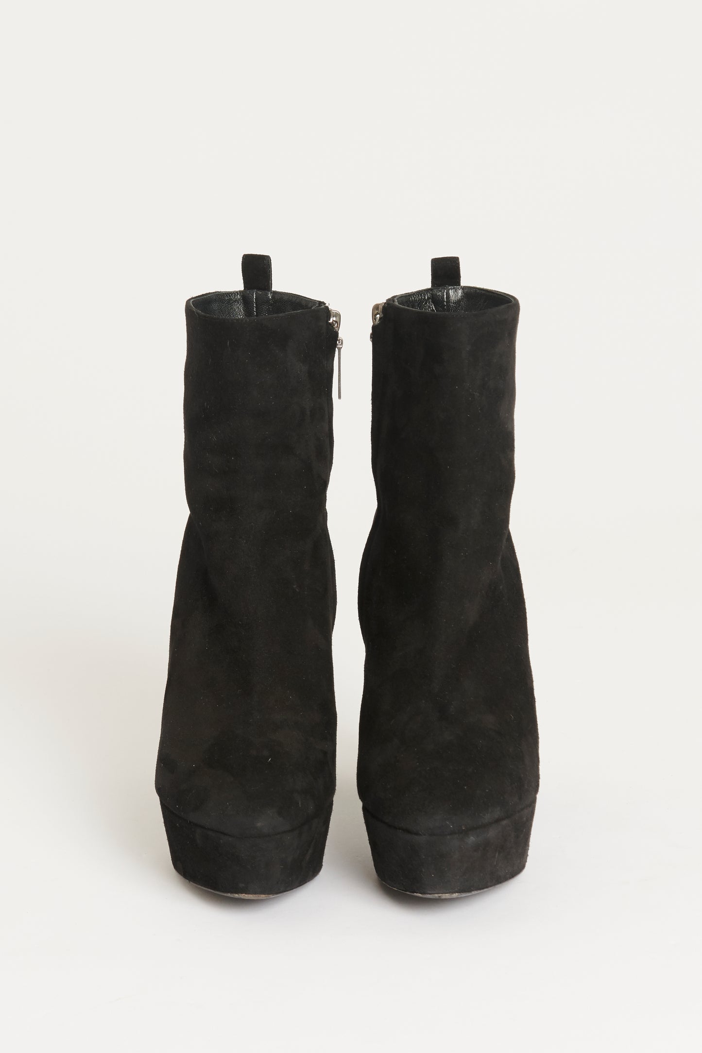 Black Suede Candy Platform Preowned Ankle Boots
