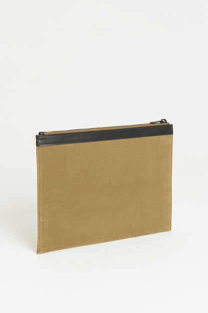 Khaki Canvas Property Of Preowned Clutch