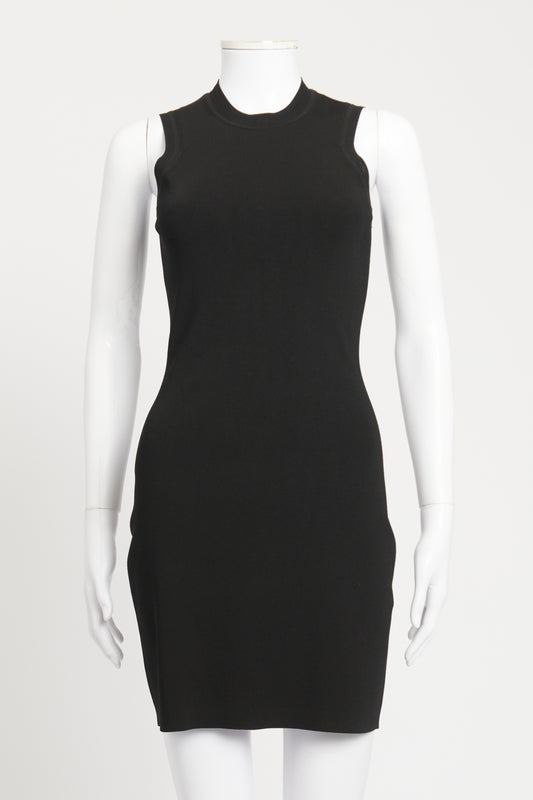 Black Viscose Shapewear Preowned Bodycon Mini Dress