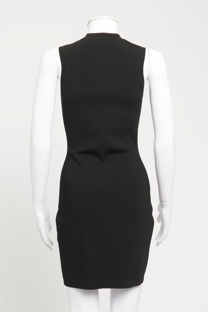 Black Viscose Shapewear Preowned Bodycon Mini Dress