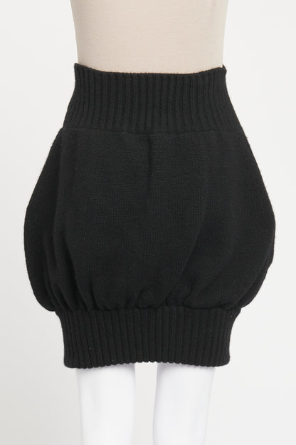 Black Cashmere Bubble Preowned Mini Skirt