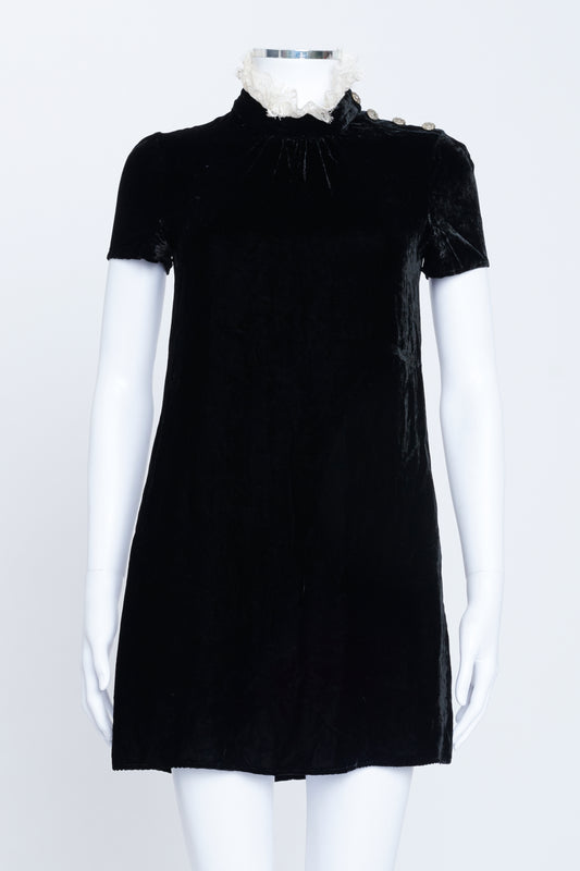 Philosophy Di Lorenzo Serafini Black Velvet Mini Dress