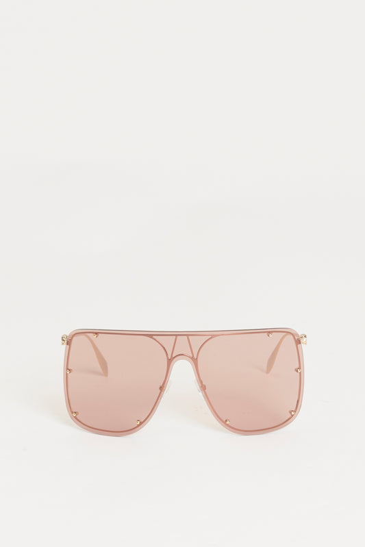 Rose Tint Large Frame AM0370S Preowned Sunglasses