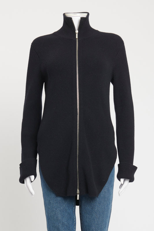 Navy Cashmere Preowned Zip Up Cardigan