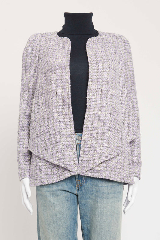 2016 Lilac Cotton Blend Preowned Iridescent Check Jacket