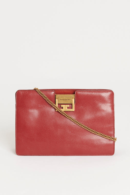 Red Grained Leather Frame GV3 Bag