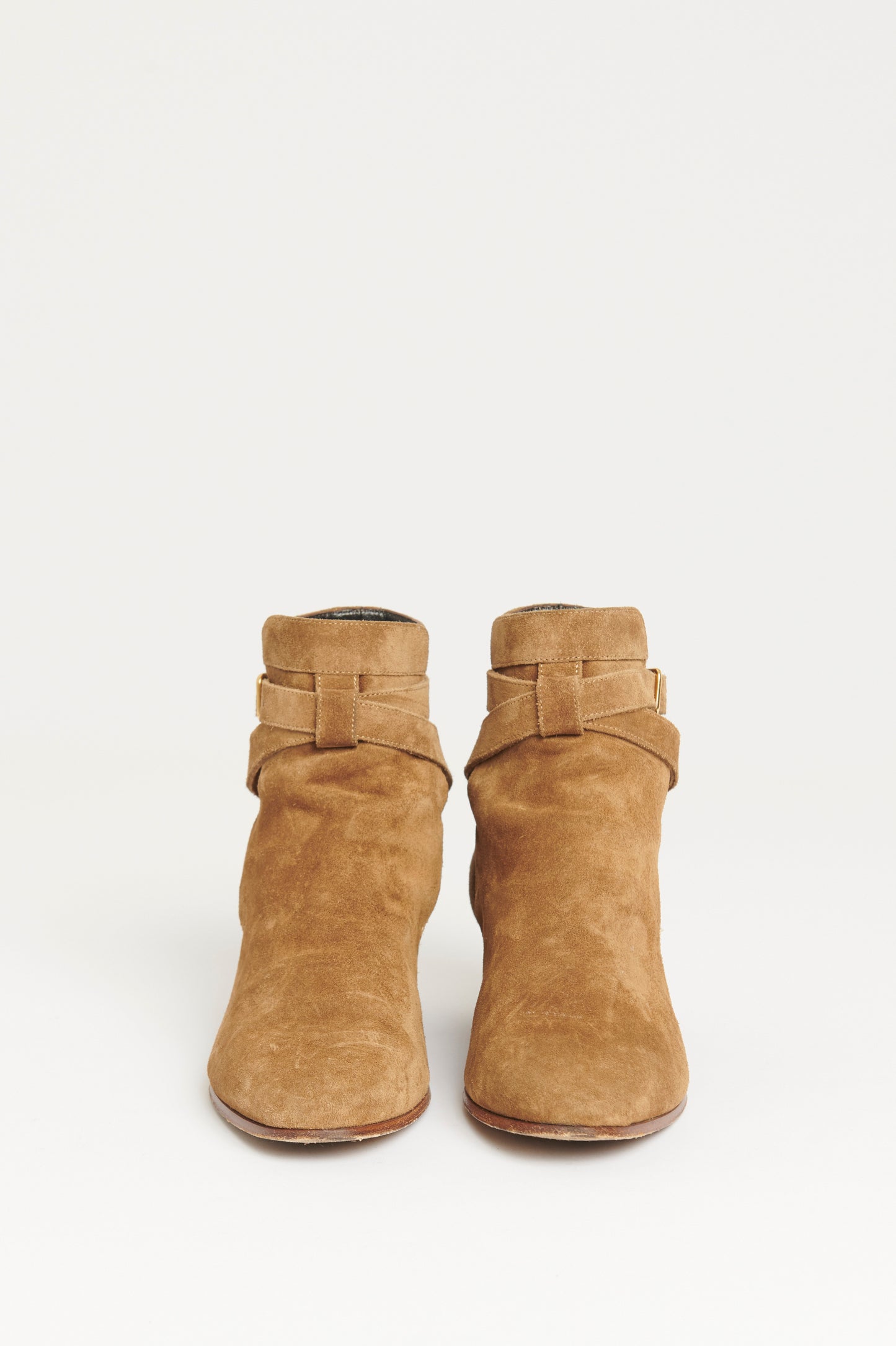 Brown Suede Preowned Blake Wrap Around Ankle Boots