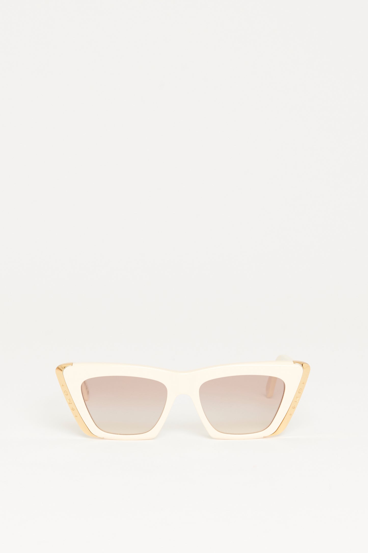 Cream Acetate Preowned Moon Cat Sunglasses