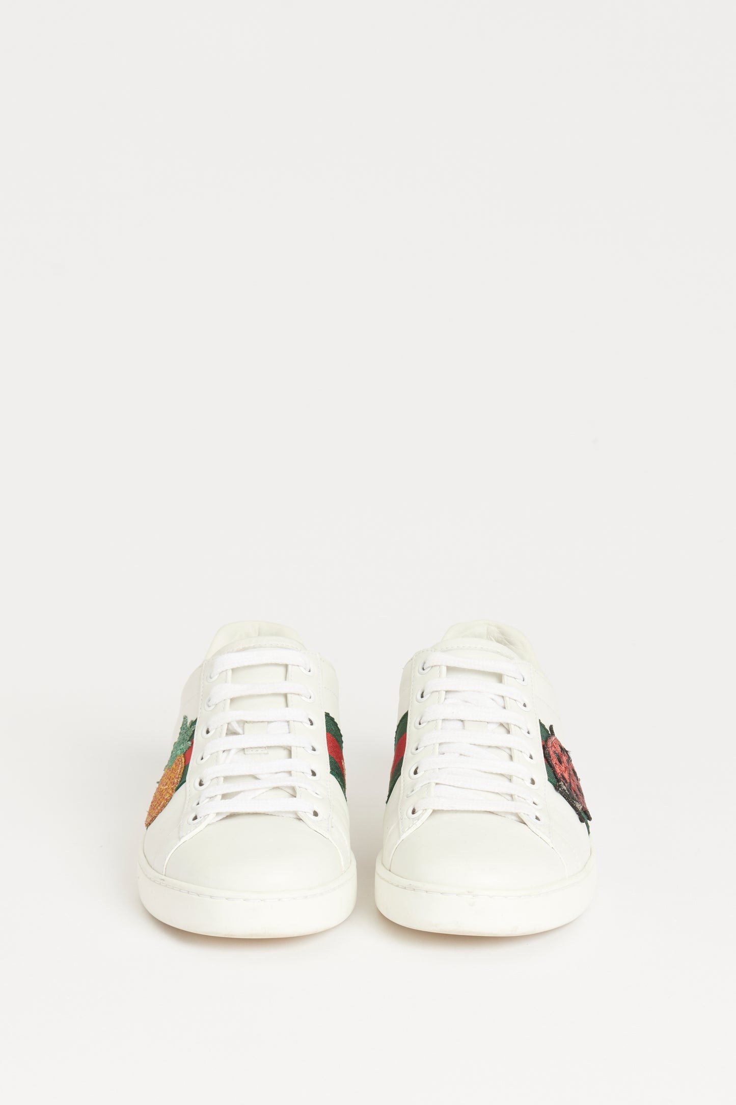White Leather Preowned Ace Trainers