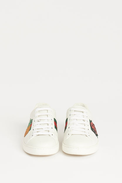 White Leather Preowned Ace Trainers
