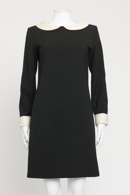 Black Peter Pan Collar Preowned Mini Dress