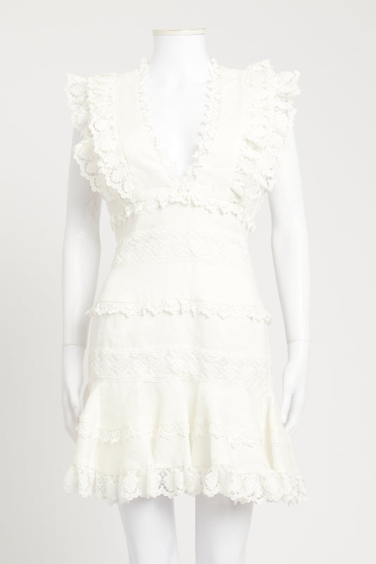 White Lace Preowned Mini Dress
