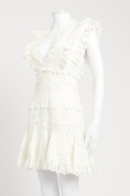 White Lace Preowned Mini Dress