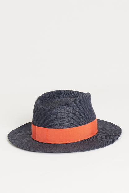 Navy Preowned Panama Hat