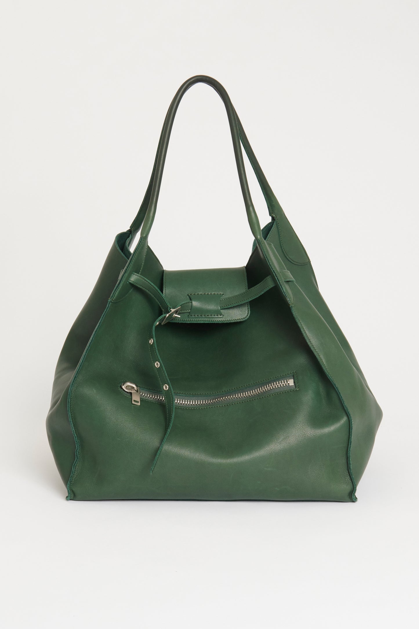 2018 Green Leather Large Preowned Big Bag