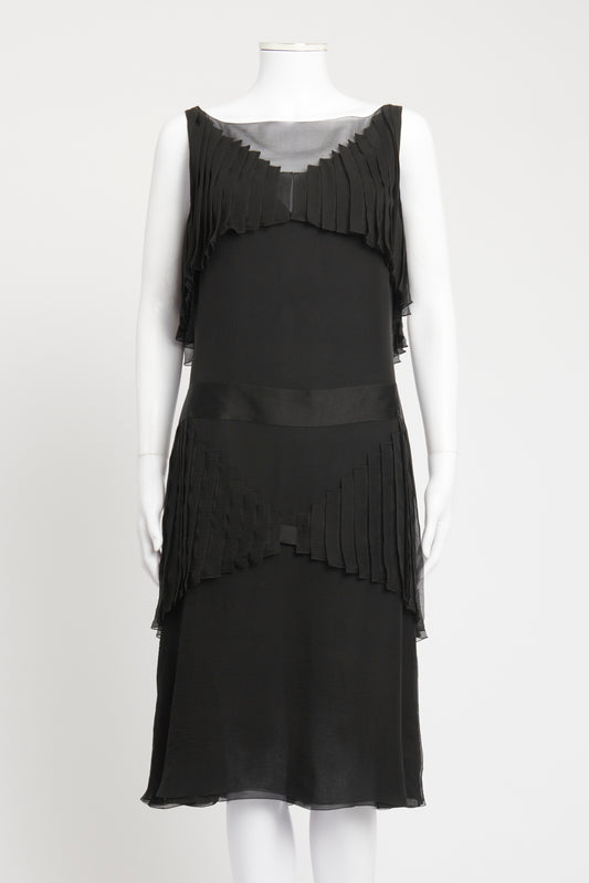 Black Sheer Preowned Midi Dress