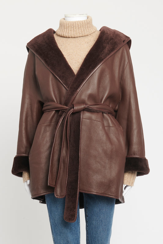 Burgundy Shearling Preowned Jacket