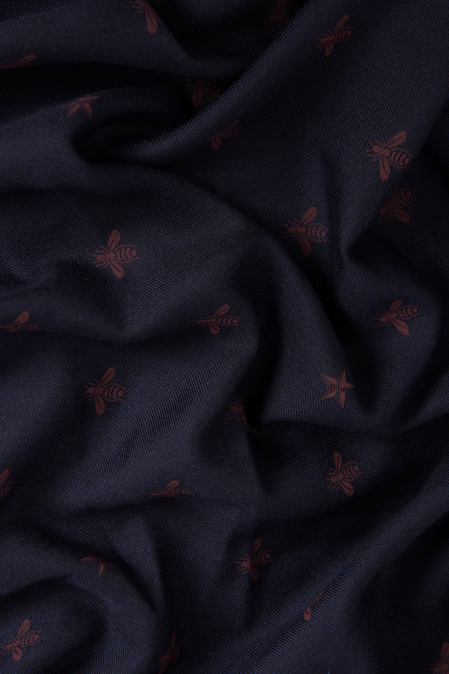 Navy Bee and Stars Preowned Scarf