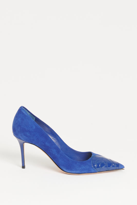 Electric Blue Suede Preowned Pumps