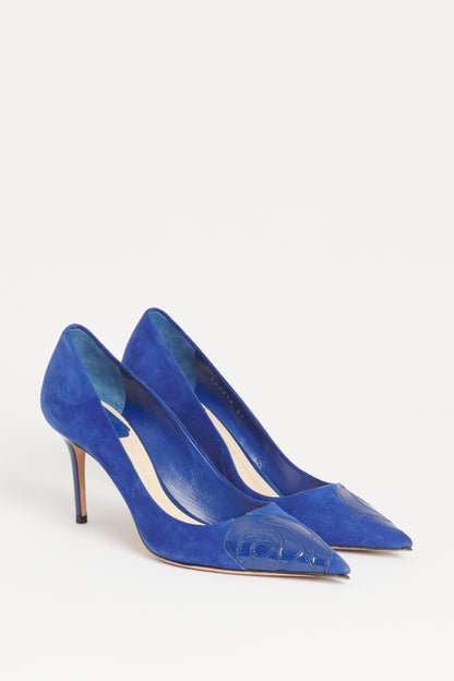 Electric Blue Suede Preowned Pumps