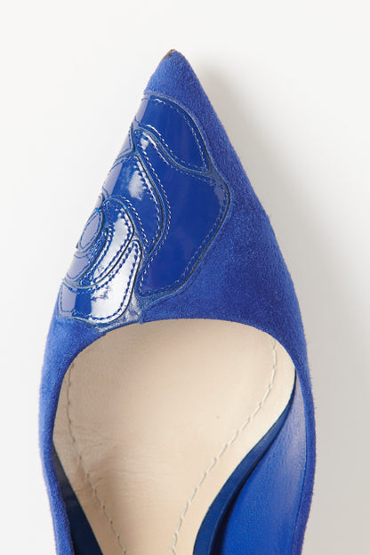 Electric Blue Suede Preowned Pumps