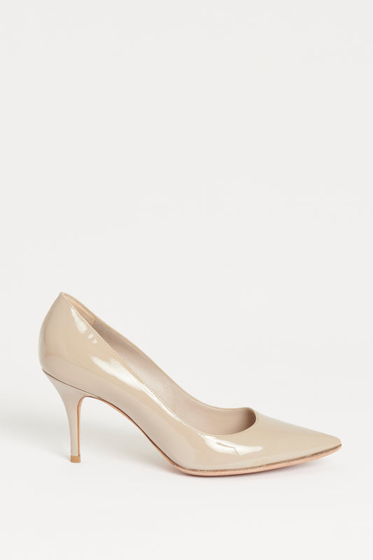 Taupe Patent Leather Preowned Pumps