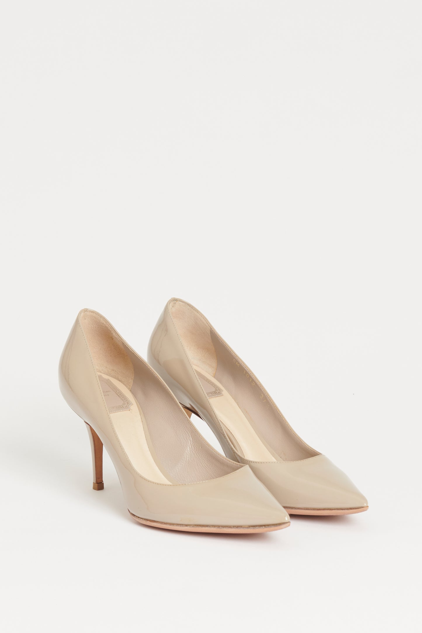 Taupe Patent Leather Preowned Pumps