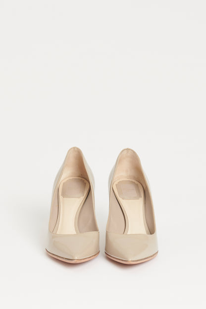 Taupe Patent Leather Preowned Pumps