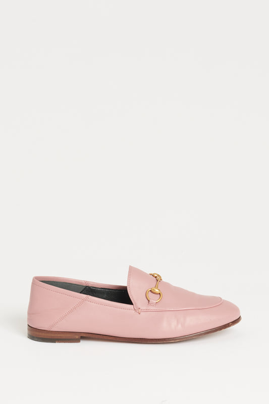 Dusty Pink Leather Preowned Brixton Horsebit Loafer