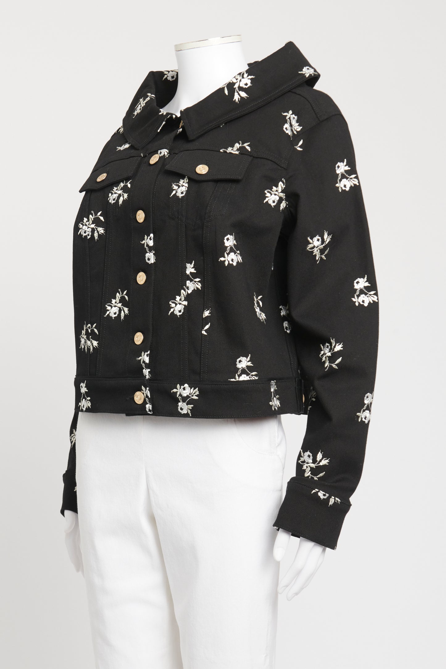 Black Cotton Jess Floral Preowned Jacket