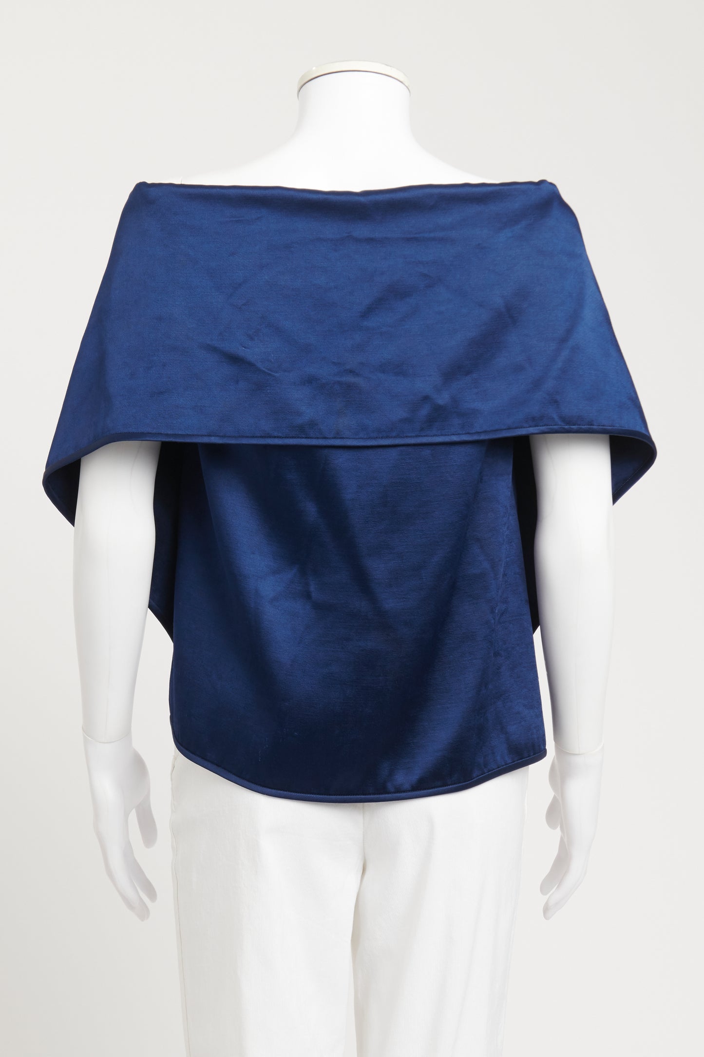 Navy Acetate Blend Preowned Blouse