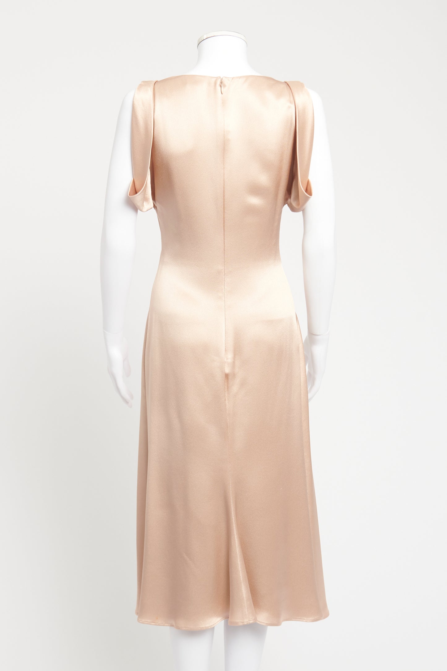 Blush Pink Silk Preowned Midi Dress