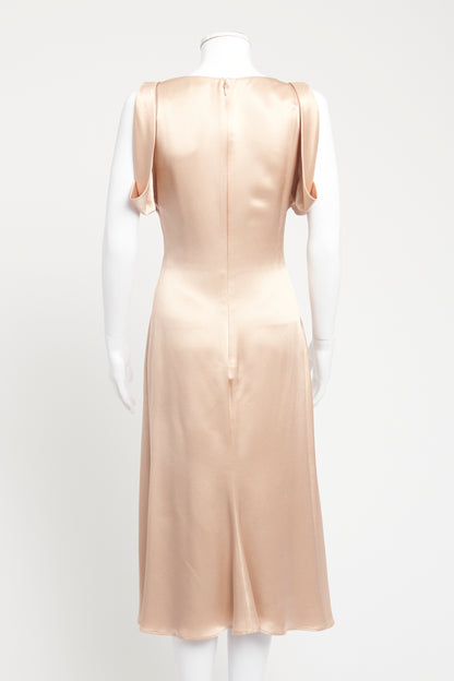 Blush Pink Silk Preowned Midi Dress