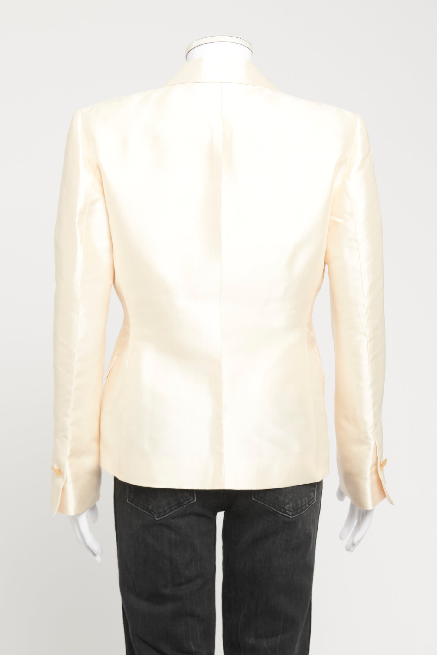 Cream Silk Preowned Waistcoat and Blazer Set
