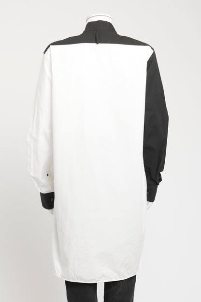 Monochrome Cotton Asymmetric Preowned Shirt