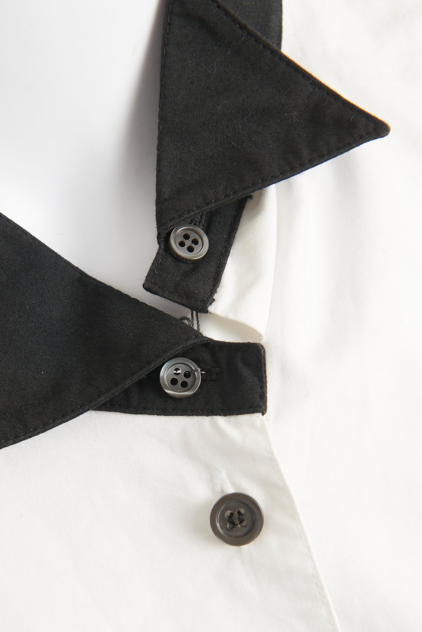 Monochrome Cotton Asymmetric Preowned Shirt