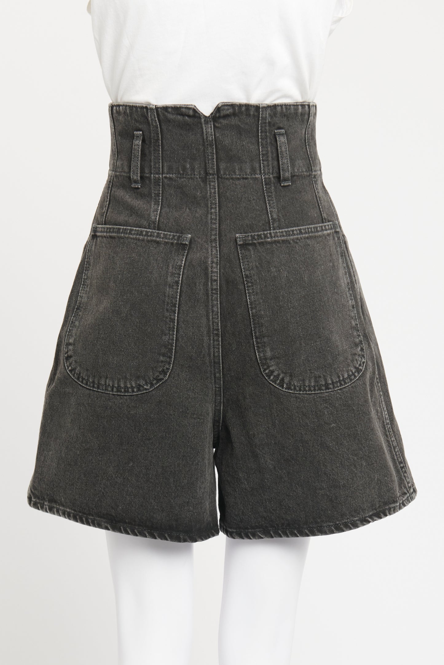 Black Cotton Preowned Jumbo High Waisted Shorts