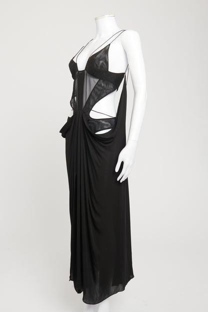 Black Viscose Blend Cut-Out Preowned Maxi Dress