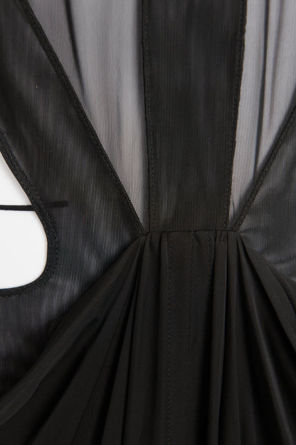 Black Viscose Blend Cut-Out Preowned Maxi Dress