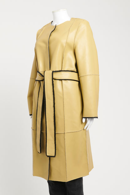 Beige Polyester Preowned Jamie Reversible Coat